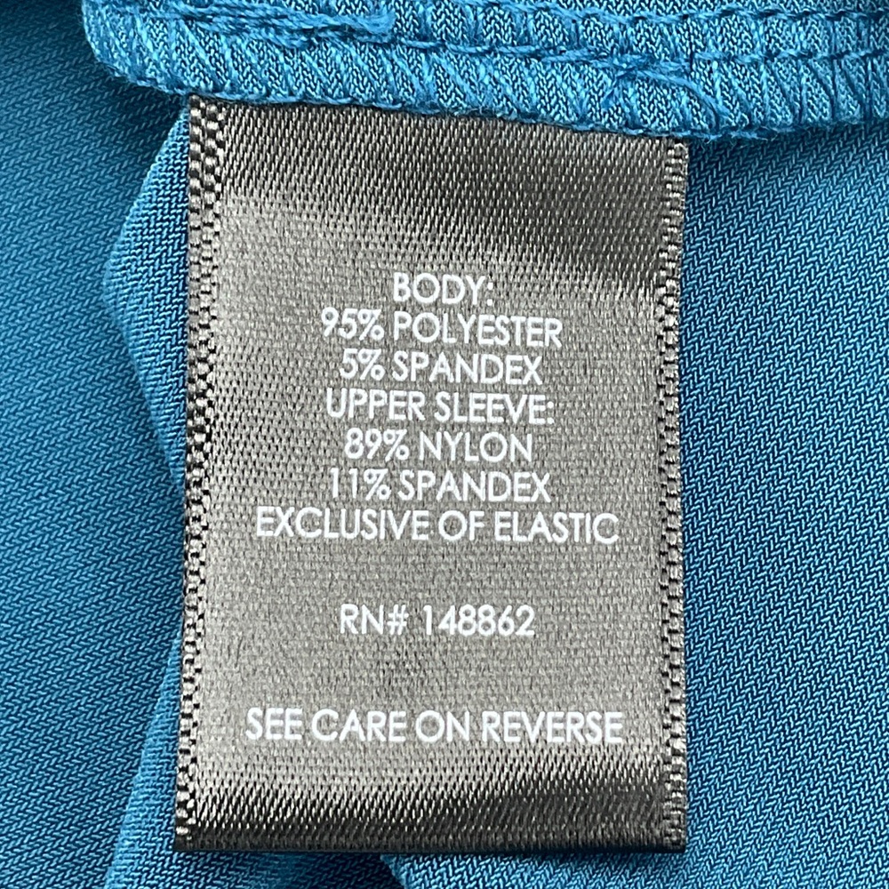 Torrid NWT Studio Knit Lace Shoulder Top Long Sleeve Midnight Teal 0 / L / 12 - Picture 14 of 16